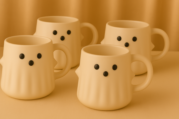 Cute Ghost Shaped Ceramic Mug - Image 2