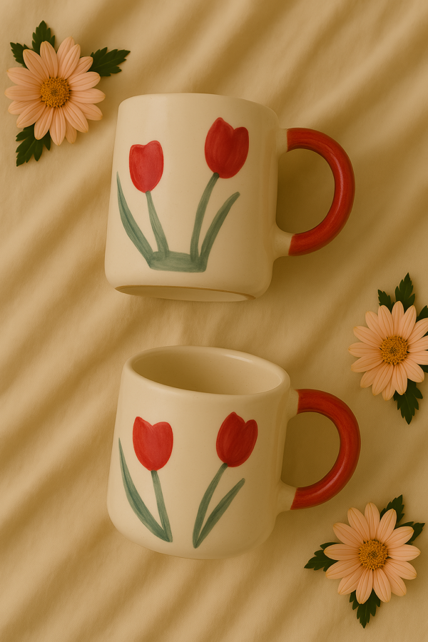 Pink Tulip Ceramic Mug - Image 3