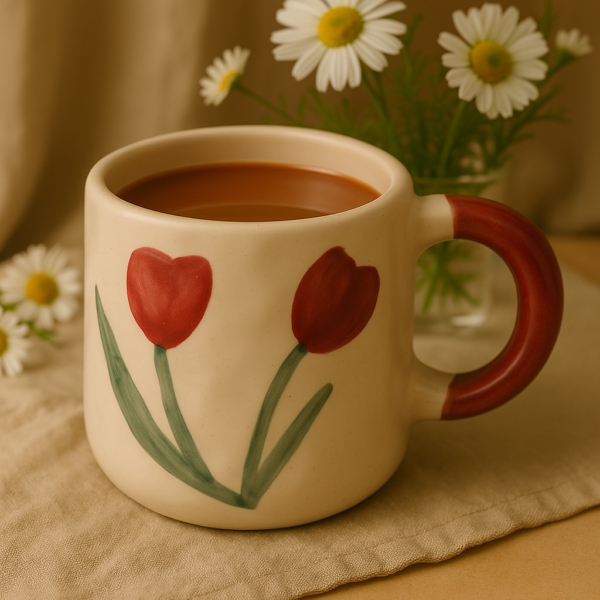 Pink Tulip Ceramic Mug - Image 2