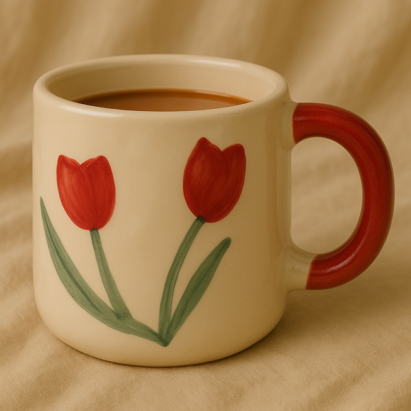 Pink Tulip Ceramic Mug - Image 4