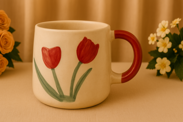 Pink Tulip Ceramic Mug
