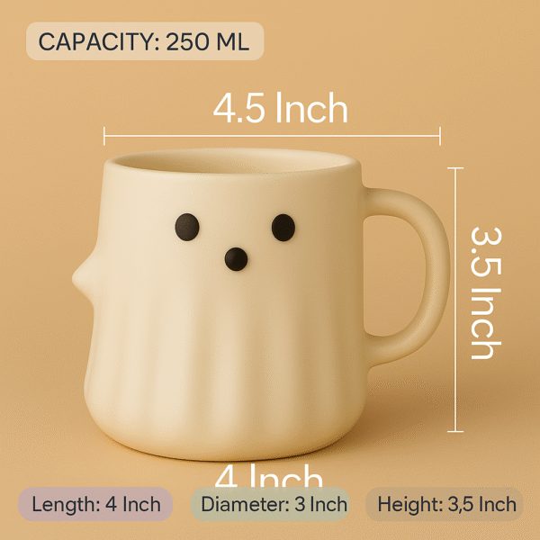 Cute Ghost Shaped Ceramic Mug - Image 4