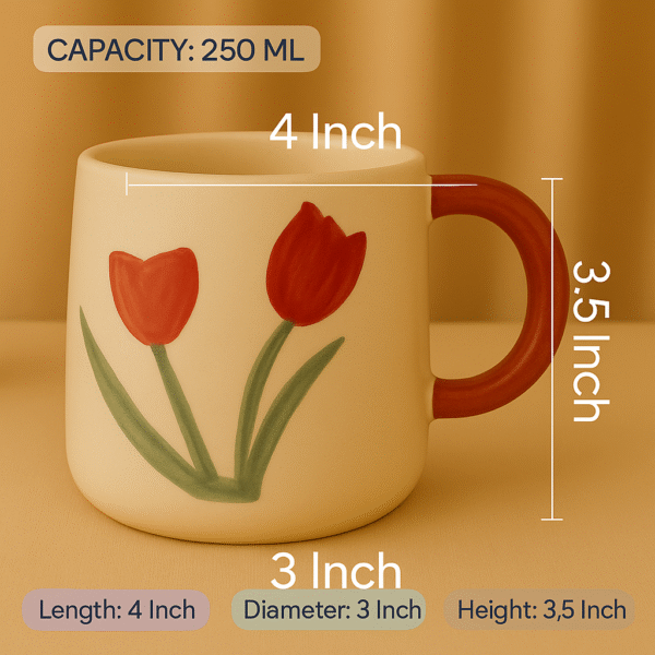 Pink Tulip Ceramic Mug - Image 5